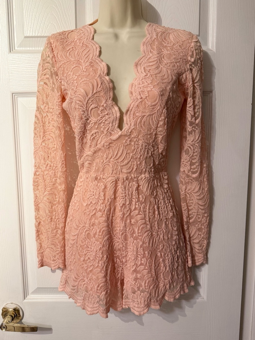 Bebe Pink Lace Romper Size 2